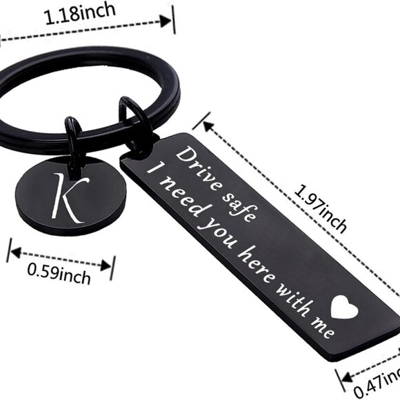 Drive safe keychain for boyfriend, 26 Letter Keychain, I Need You Here with me - Picture 4 of 6